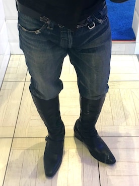 「sabgreedのアイテム（ブーツ、ブラック系）」を使った、T,Kさん（メンズ・164cm）の冬コーディネート