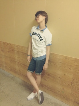 「SPAO（スパオ）のアイテム」を使った、SPAO_izuさん（レディース・167cm）の夏コーディネート