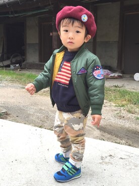 「beams mini」｜おさきさん（キッズ・90cm）の秋コーディネート