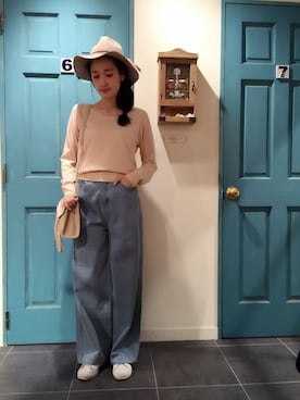 「ピンクニット」｜chii.さん（レディース・165cm）の冬コーディネート