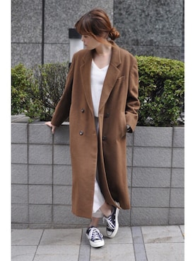 「バーバリー」｜「アイテム（ダウンジャケット/コート）」を使った、mch_36さん（レディース・156cm）の冬コーディネート