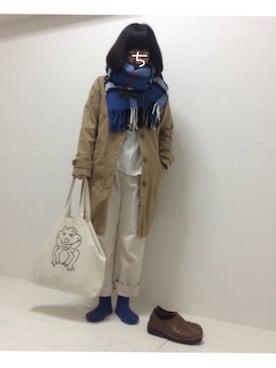 「トート」｜「アイテム（ジャケット/アウター）」を使った、chiakiさん（レディース・153cm）の冬コーディネート
