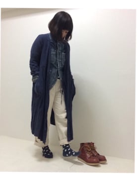 「アイテム（ワンピース/ドレス、ブルー系）」を使った、chiakiさん（レディース・153cm）の冬コーディネート