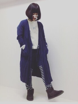 「アイテム（その他トップス、シルバー系）」を使った、chiakiさん（レディース・153cm）の冬コーディネート