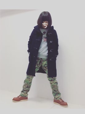 「JOURNAL STANDARD relume（ジャーナルスタンダード　レリューム）のアイテム（ダッフルコート）」を使った、chiakiさん（レディース・152cm）の冬コーディネート