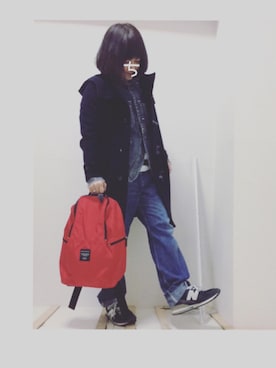 「RNA」｜「アイテム（ダッフルコート）」を使った、chiakiさん（レディース・152cm）の冬コーディネート