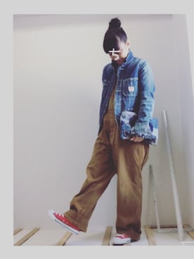 「RNA」｜「アイテム（つなぎ/オールインワン）」を使った、chiakiさん（レディース・152cm）の冬コーディネート