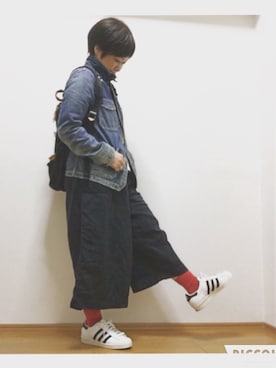 「RNA」｜「アイテム（カバーオール）」を使った、chiakiさん（レディース・152cm）の春コーディネート