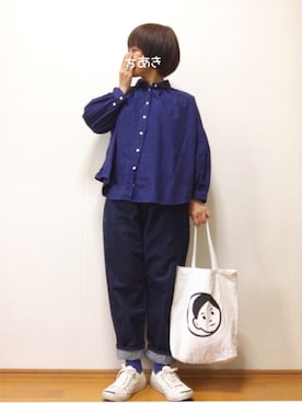 「fig Ｌondon（フィグロンドン）のアイテム」を使った、chiakiさん（レディース・152cm）の秋コーディネート