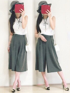 「チョーカー」｜𓎤 ﾖｺ𓅹さん（レディース・157cm）の秋コーディネート