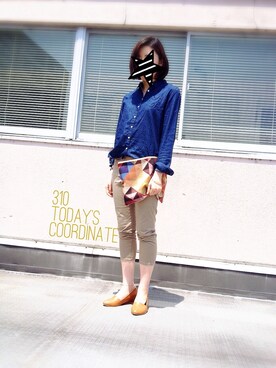 「ウェッジソール」｜「アイテム（財布/小物）」を使った、310さん（レディース・161cm）の夏コーディネート