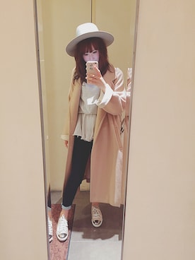 「ショッピング」｜「アイテム（その他アウター）」を使った、manamiさん（レディース・156cm）の春コーディネート