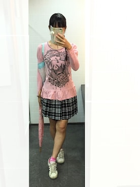「ALGONQUINS（アルゴンキン）のアイテム（Tシャツ/カットソー）」を使った、manaca*さん（レディース・168cm）の秋コーディネート