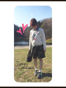 「スウェット×シャツ」｜halさん（レディース・149cm・20代）の春コーディネート