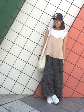 「アイテム（キャミソール、ベージュ系）」を使った、halさん（レディース・149cm）の夏コーディネート