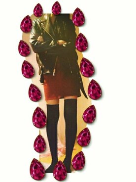 「アイテム（デニムスカート、レッド系）」を使った、しおりさん（レディース・165cm）の春コーディネート