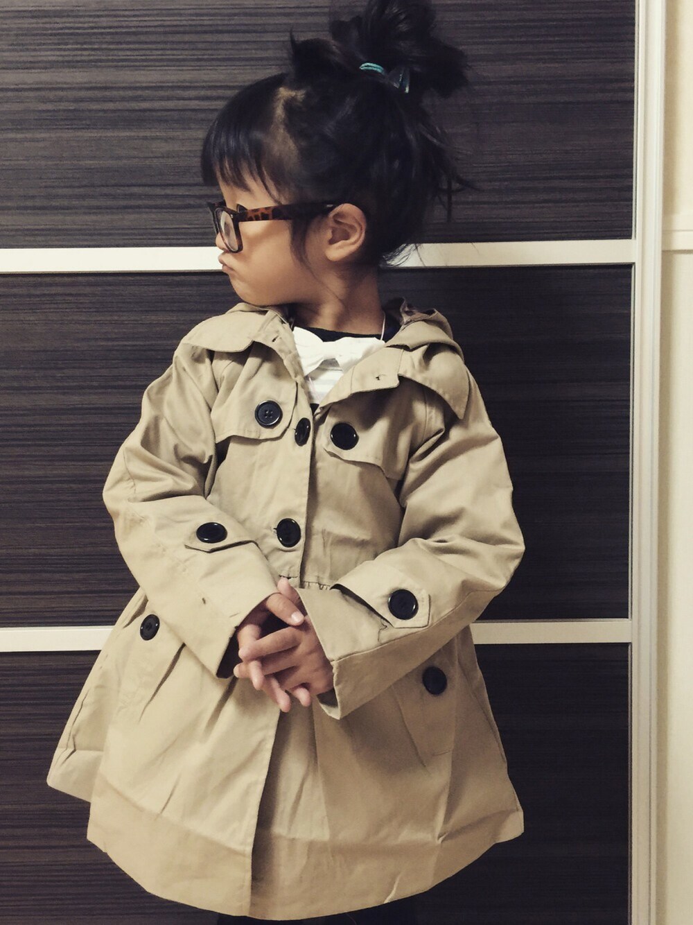 「no brandのアイテム（トレンチコート、ベージュ系）」を使った、けいちんさん（レディース・168cm）の春コーディネートの1枚目の写真