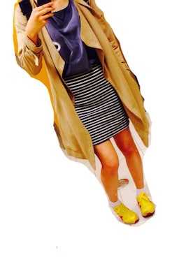 「SLY（スライ）のアイテム（トレンチコート）」を使った、Mizuho Yokotaさん（メンズ・161cm）の春コーディネート