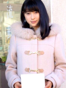 「MISCH MASCH（ミッシュマッシュ）のアイテム（ダッフルコート）」を使った、Tao Tsuchiyaさん（レディース・154cm）の冬コーディネート