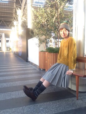 「FRAPBOIS half」｜「アイテム（帽子）」を使った、ENDさん（レディース・156cm）の秋コーディネート