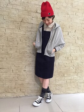 「FRAPBOIS half」｜「アイテム（ワンピース/ドレス）」を使った、ENDさん（レディース・155cm）の冬コーディネート