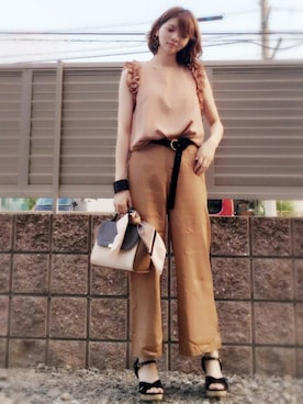 「テンセル」｜「アイテム（パンツ）」を使った、mayさん（レディース・161cm）の夏コーディネート