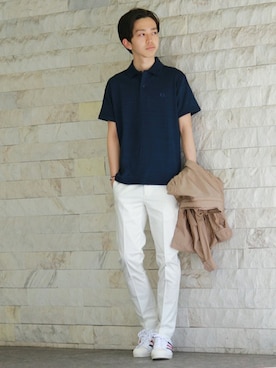 「FRED PERRY」｜松原さん（メンズ・174cm）の春コーディネート