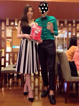 「WHILE（ワイル）のアイテム（その他シューズ）」を使った、Stan n Brendaさん（レディース・168cm）の夏コーディネート