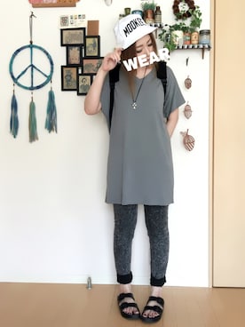 「MOOKEE by Yuskeのアイテム」を使った、YUKiさん（レディース・170cm）の夏コーディネート