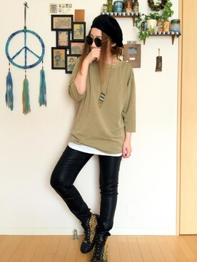 「HARRIS BROWN（ハリスブラウン）のアイテム」を使った、YUKiさん（レディース・170cm）の夏コーディネート