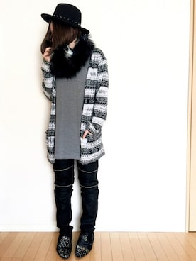 「ファースヌード」｜「アイテム（ワンピース）」を使った、YUKiさん（レディース・170cm）の秋コーディネート