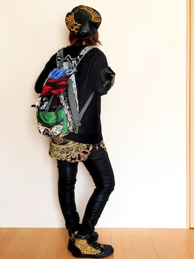 「HARRIS BROWN（ハリスブラウン）のアイテム」を使った、YUKiさん（レディース・170cm）の冬コーディネート