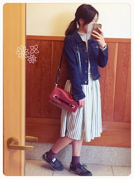 「GRL（グレイル）のアイテム（デニムジャケット）」を使った、みあさん（レディース・164cm）の春コーディネート