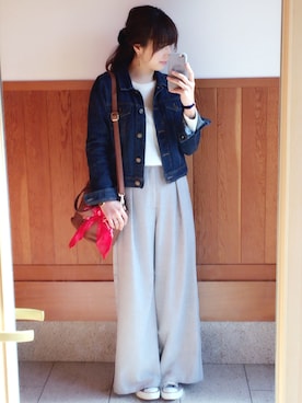 「GRL（グレイル）のアイテム（デニムジャケット）」を使った、みあさん（レディース・164cm）の秋コーディネート