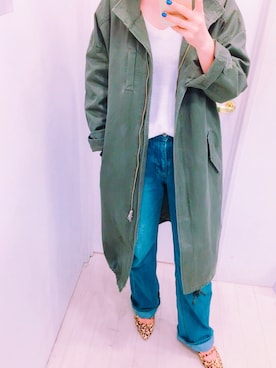 「Regalect（リガレクト）のアイテム（モッズコート）」を使った、Seiさん（レディース・165cm）の春コーディネート