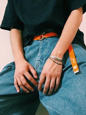 「アイテム（バングル/リストバンド）」を使った、freddie さん（メンズ・170cm・20代）の春コーディネート