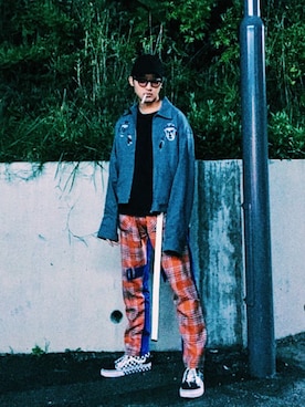 「neonsign」｜「アイテム（キャップ）」を使った、freddie さん（メンズ・170cm）の秋コーディネート