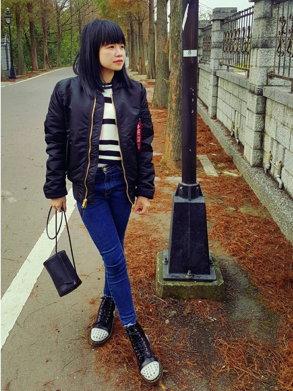 「outfits」｜「Alpha Industriesのアイテム（その他アウター、ブラック系）」を使った、nanananalunaさん（レディース・156cm）の春コーディネートの1枚目の写真