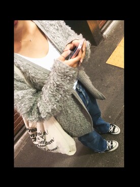 「American Apparel（アメリカンアパレル）のアイテム（ショルダーバッグ、ホワイト系）」を使った、RUYUWIKIさん（メンズ）の秋コーディネート
