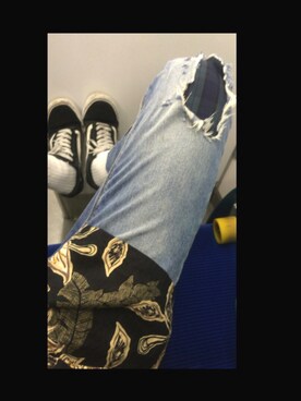 「VANS（バンズ）のVANS ヴァンズ OLD SKOOL DX オールドスクール DX V36CL+ BLACK（スニーカー、ブラック系）」を使った、RUYUWIKIさん（メンズ）の秋コーディネート