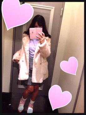 「ぺプラム」｜「アイテム（チェスターコート）」を使った、ゆかるんさん（レディース・153cm）の冬コーディネート