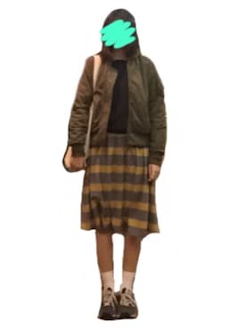 「トートバック」｜「アイテム（MA-1）」を使った、☀️さん（レディース・166cm）の冬コーディネート