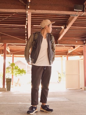 「halo commodity（ハロ　コモディティー）のアイテム（キャップ）」を使った、ジョーさん（メンズ・173cm）の秋コーディネート