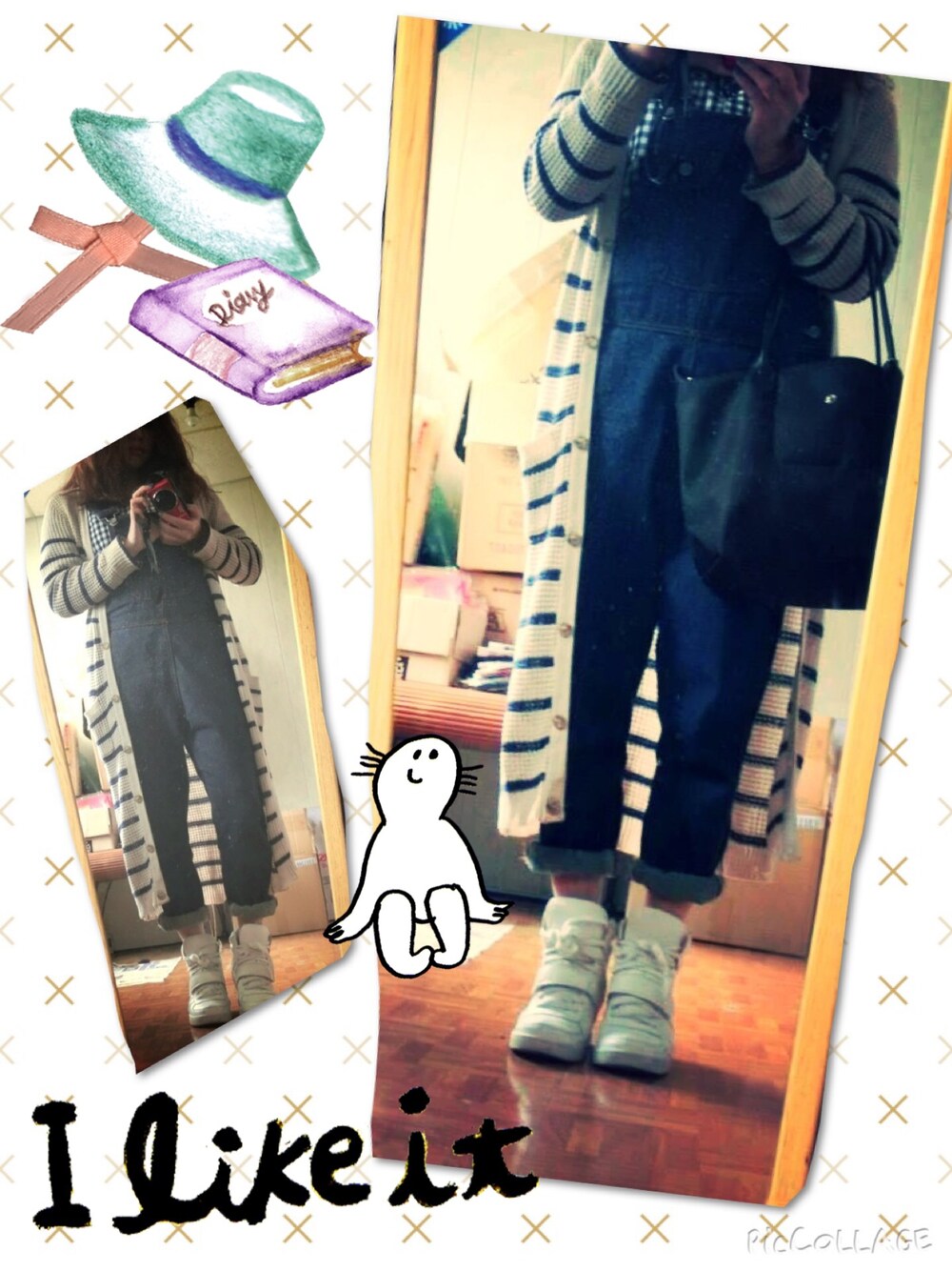 「PAZZO、gracegift、luana、boy」｜「LUANAのアイテム（つなぎ/オールインワン、ブルー系）」を使った、luana leeさん（レディース・153cm）の夏コーディネートの1枚目の写真
