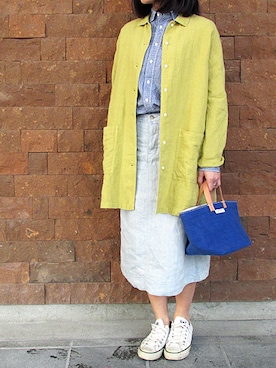 「ギンガムチェックシャツ」｜イリアさん（レディース・160cm）の冬コーディネート