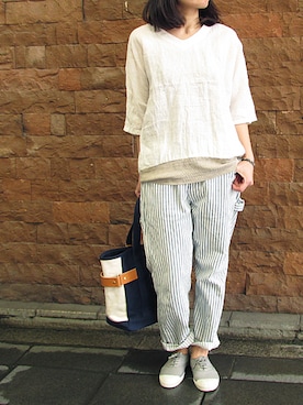 「ワークパンツ」｜イリアさん（レディース・160cm）の春コーディネート