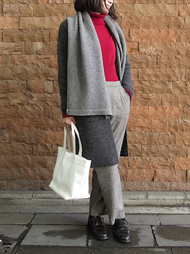 「ロングカーディガン」｜イリアさん（レディース・159cm）の冬コーディネート