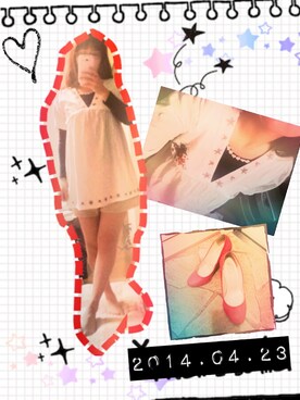 「オールホワイト」｜「アイテム（チュニック）」を使った、みゃおさん（レディース・157cm）の春コーディネート
