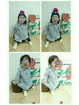 「OSHKOSH（オシュコシュ）のアイテム（帽子）」を使った、toki*hana:->兄妹さん（キッズ・80cm）の秋コーディネート