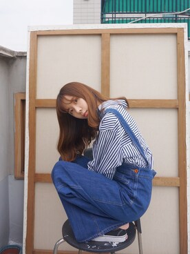 「와이드팬츠」｜빈어라운드さん（レディース・160cm）の夏コーディネート